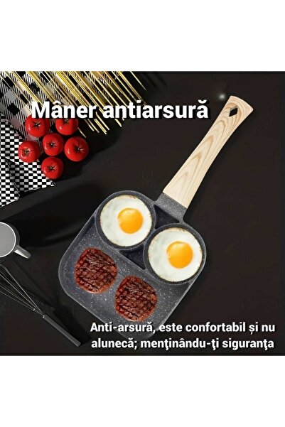 Boxely Non-stick multifunctional breakfast pan, Black, Aluminum, 34.5 x 18 cm