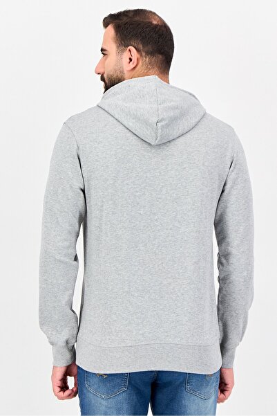 Tahari Men Embroidered Logo Long Sleeve Hoodie, Grey