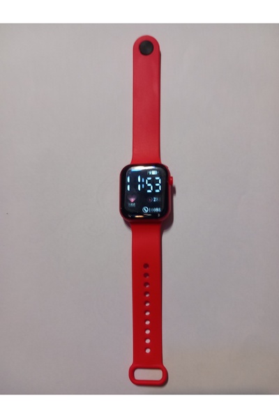 Fashion Johny Square Silicone Electronic Watch Set-Red