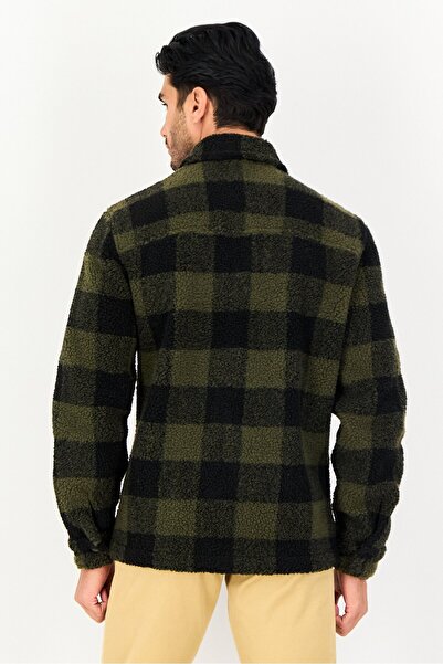 CELIO Men Plaid Long Sleeve Sharpa Jacket, Multicolor