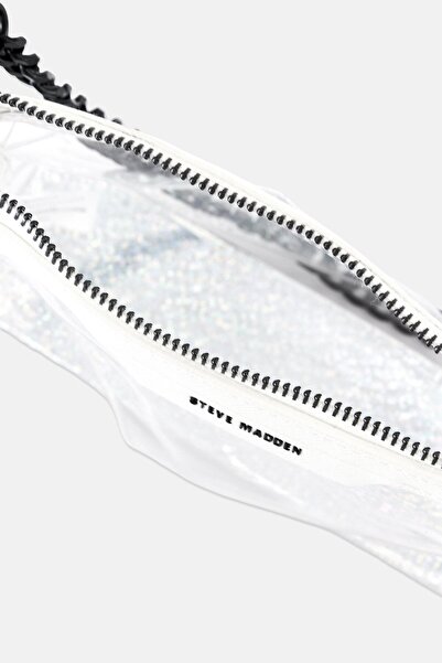 Steve Madden Women Brand Logo Satchel Bag With Card Wallet, White