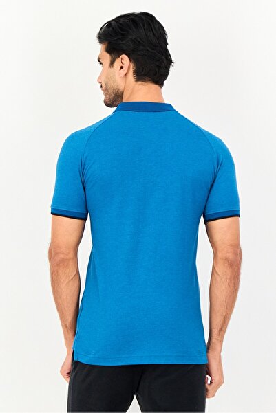 Puma Men Slim Fit Short Sleeve Pique Outdoor Polo Shirt, Heather Teal Blue