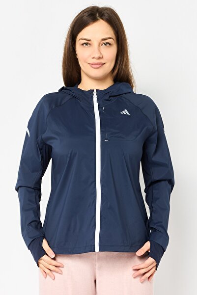 adidas Women Sportswear Fit Long Sleeve Fast Running Jacket, Navy