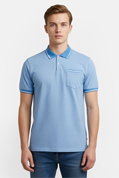 Chaps Men Regular Fit Birdseye Short Sleeve Polo Shirt, Blue