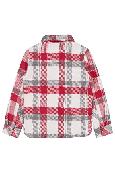 Civil Boys Double Pocket Plaid Shirt for Ages 6-9 - Red 8-9 Years