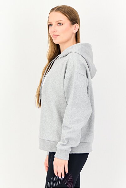 adidas Women Sportswear Fit Long Sleeve Oudoor Hoodies, Grey