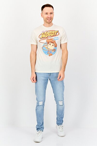 Funko Men Toy Story 4 Short Sleeve T-Shirt With Sheriff Woody Vinyl Figure Set, Multicolor