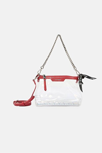 Steve Madden Women Brand Logo Satchel Bag With Card Wallet, Red