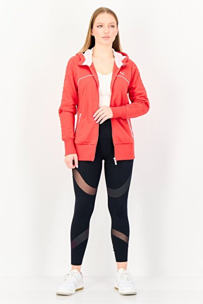 Puma x Scuderia Ferrari Women Sportswear Fit Long Sleeve Outdoor Hooded Sweatshirt, Red