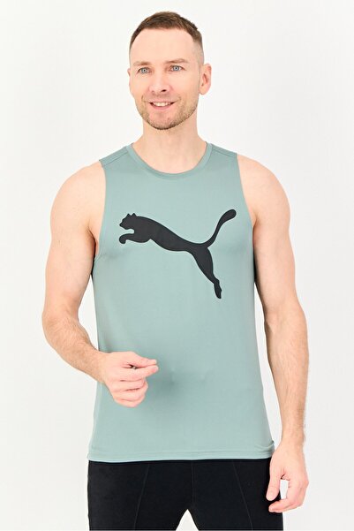 Puma سترة تدريب أساسية بدون أكمام للرجال، لون أخضر حكيم