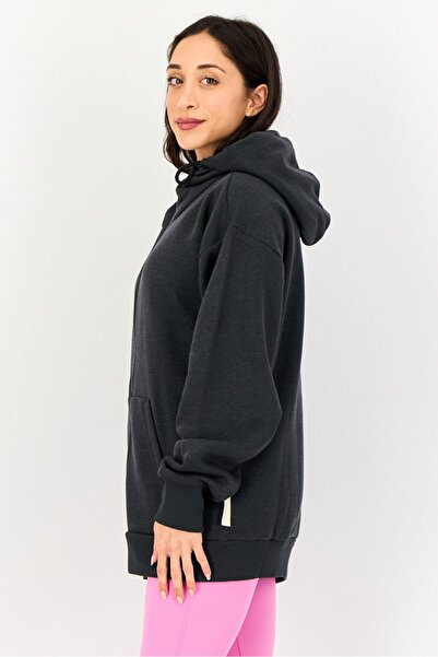 adidas Women Sportswear Fit Long Sleeve Outdoor Hoodie, Dark Grey