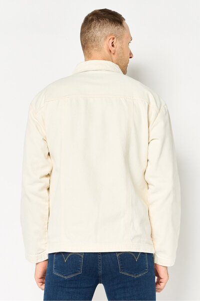 Vans Men Embroidered Jacket Shirt, Off White