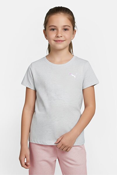Puma Kids Girl Sportswear Fit Short Sleeve Outdoor T-Shirt, Grey