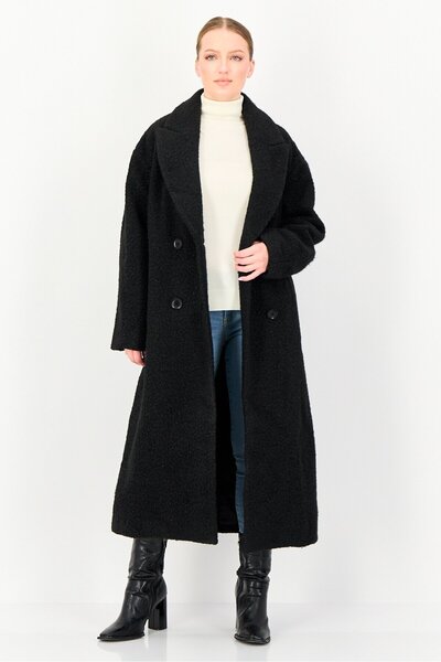 Bcbgeneration Women Textured Trench Coat, Black