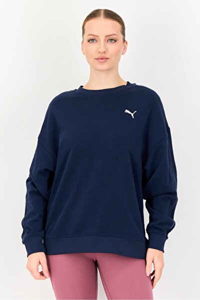 Puma Women Comfort Fit Long Sleeve Outdoor Sweatshirts, Navy