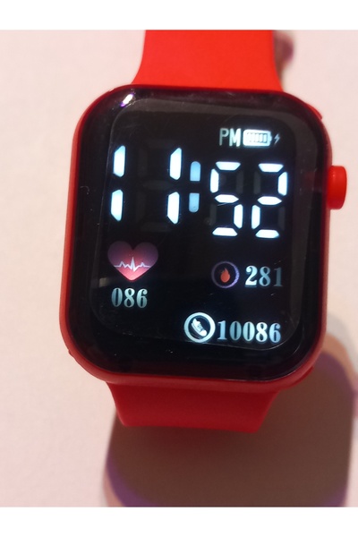 Fashion Johny Square Silicone Electronic Watch Set-Red