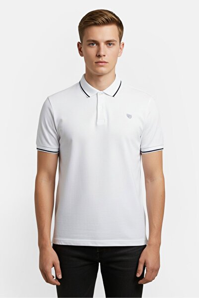 Chaps Men Regular Fit Embroidered Logo Short Sleeve Polo Shirt, White