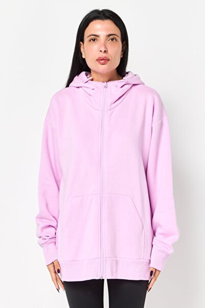 adidas Women Sportswear Fit Long Sleeve Outdoor Hoodie, Pink