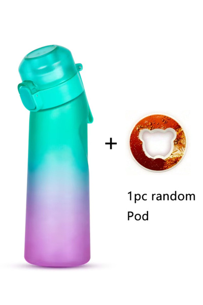 Choice زجاجة مياه هوائية متدرجة اللون سعة 0.65 لتر، قطعة واحدة، مع قرون نكهة ...