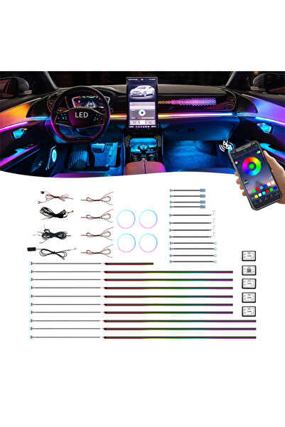 OEM Car ambient lighting kit 18 LED with dynamic effects, smartphone control