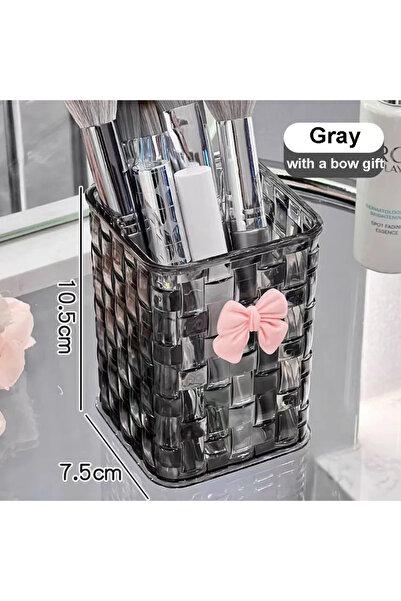 Choice صندوق تخزين فرش المكياج من الأكريليك الشفاف الأسود، منظم مستحضرات التج...