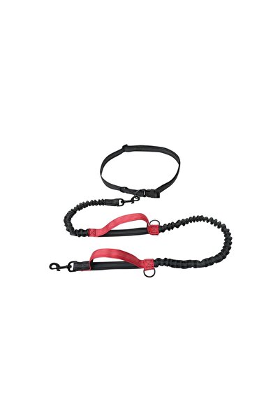 Choice مقود أحمر للكلاب بدون استخدام اليدين للمشي والجري وحزام مطاطي قابل للسحب وحبل جر للكلاب للجري