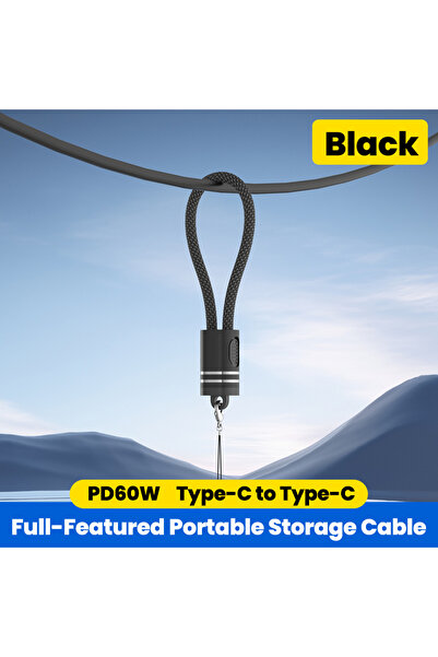 Choice كابل أولاف 60 وات من النوع C إلى النوع C، سلسلة مفاتيح، كابل طاقة قصير...
