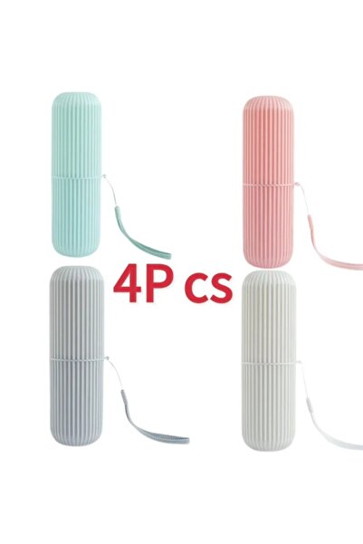 Choice 4 قطع حامل معجون الأسنان المحمول وفرشاة الأسنان وحافظة التخزين أثناء السفر والتخييم وحافظة فرشاة الأسنان