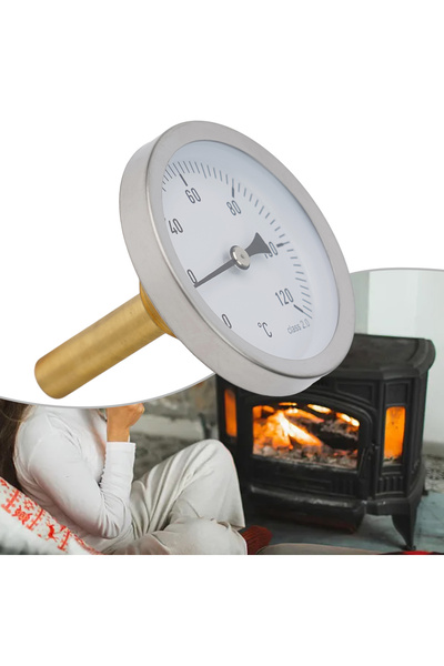 Choice Stainless Steel Grill Thermometer With Copper Sheath 1/2" Screw-In Buffer Boiler Heating 120°C Te...