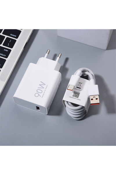 Xiaomi EU with cable 90W Max EU GaN Turbo Fast Charging Adapter for MI 15 14 13 Ultra 12 9 Pro 15T 14T 13T