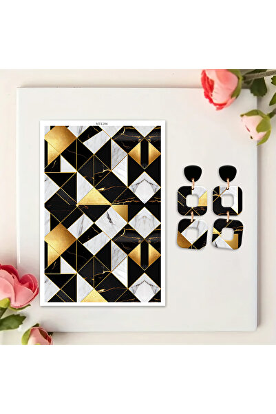 Choice 10 ورق نقل من طين البوليمر، زهور/مجردة، سائل/هندسة/موضوع عيد الميلاد، قابل للذوبان في الماء