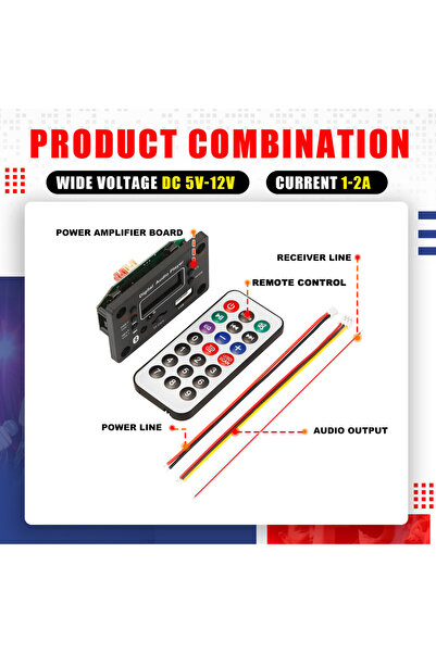 Choice بدون مكبر صوت 12 فولت بلوتوث 5.0 MP3 WMA WAV APE فك لوحة الصوت للسيارة...