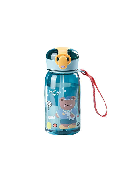 Choice كوب مياه للأطفال سعة 400 مل أزرق مع شفاطة وزجاجات مياه كرتونية وزجاجة ...