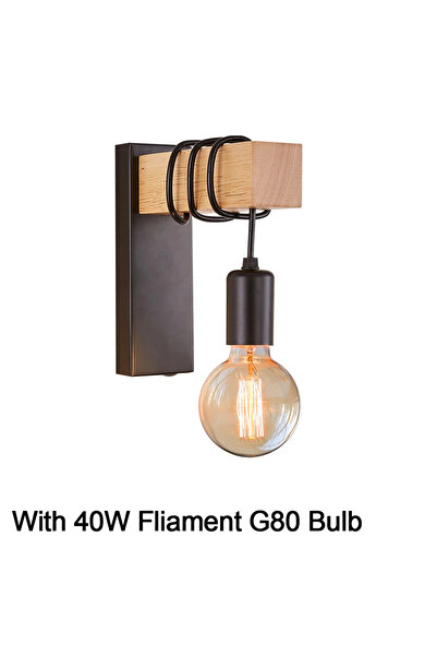 Choice FXSM G80 ZS Vintage Sconce Wall Lights Fixture Retro Wood Wall Lamp E27 Indoor Home Decor Dining Roo