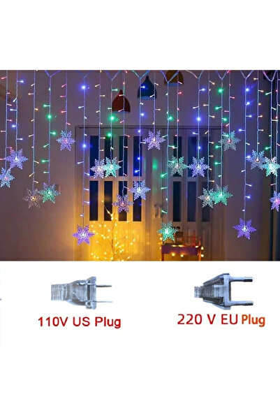 Choice زينة عيد الميلاد متعددة الألوان بمقبس الاتحاد الأوروبي 2024، ستارة ناف...