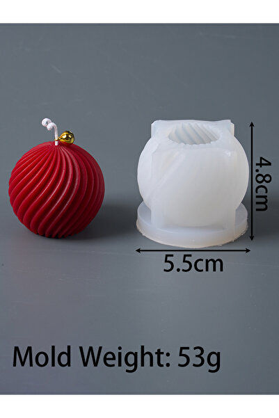 Choice قالب شمعة سيليكون على شكل كرة دوارة، صناعة يدوية، خطوط قطرية، صابون عط...