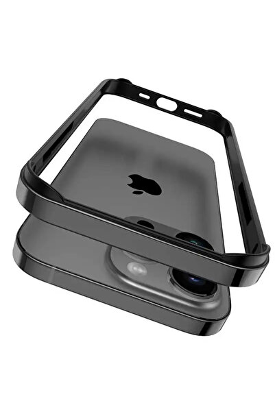 Choice جراب iPhone 15 Pro Max أسود بإطار من سبائك الألومنيوم ومصد معدني لهاتف...