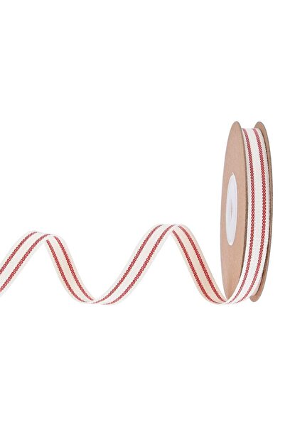 Choice 1-1.5 سم 1 سم 1 لفة 1 لفة شريط قطني مخطط، شريط ساتان طبيعي لتغليف الهدايا