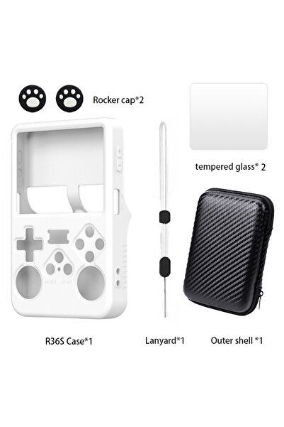 Choice White Set Soft Silicone Skin Cover for R36S Retro Handheld Game Consol...