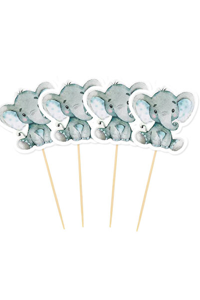 Choice1 10 قطع زرقاء، 10 قطع/مجموعة من أغطية الكب كيك على شكل فيل، أغطية كعك ...