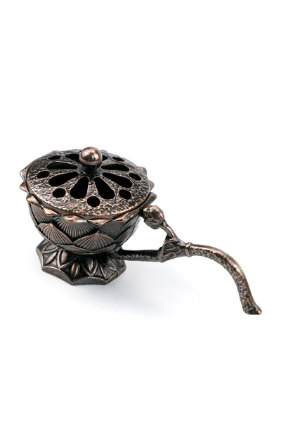 Choice حامل بخور اللوتس المحمول من النحاس، حامل بخور مجوف من سبائك عتيق مع حامل بخور