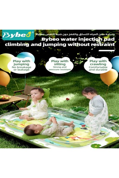 BYBEO Baby Water Play Mat, Premium Tummy Time Water Mat, Inflatable Water Playmat, Baby Activity Center fo