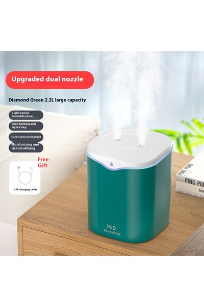 Choice مرطب هواء منزلي لاسلكي بسعة 2 لتر من هومفيش، مزود ببخاخ مزدوج، يعمل بم...