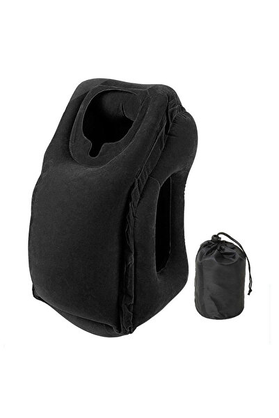 Choice وسادة هوائية قابلة للنفخ باللون الأسود، وسادة سفر لدعم مسند الرأس والذ...