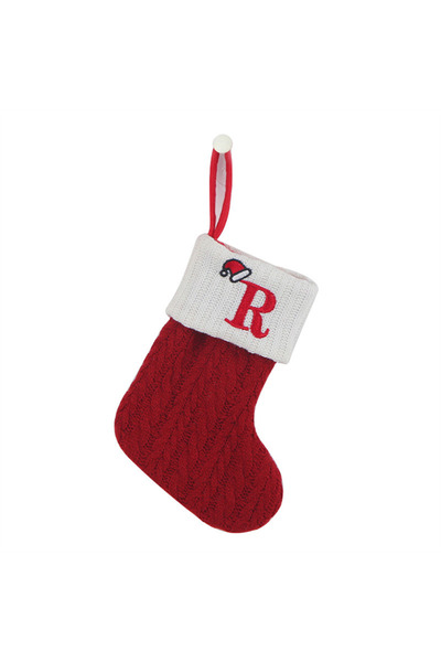 Choice as picture R Christmas Socks Knitting Snowflake Letter Stocking Christ...