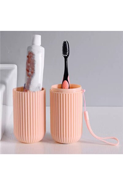 Choice علبة حماية فرشاة الأسنان المحمولة باللون الوردي، علبة تخزين معجون الأسنان والتخييم أثناء السفر، لحماية فرشاة الأسنان