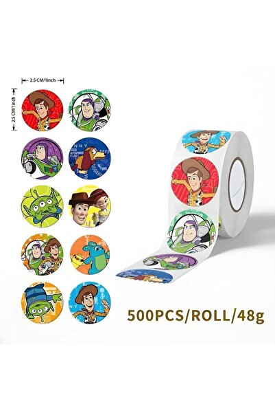 Miniso light green Cool Play Trendy Cartoon Round Stickers Roll 500PCS Waterp...