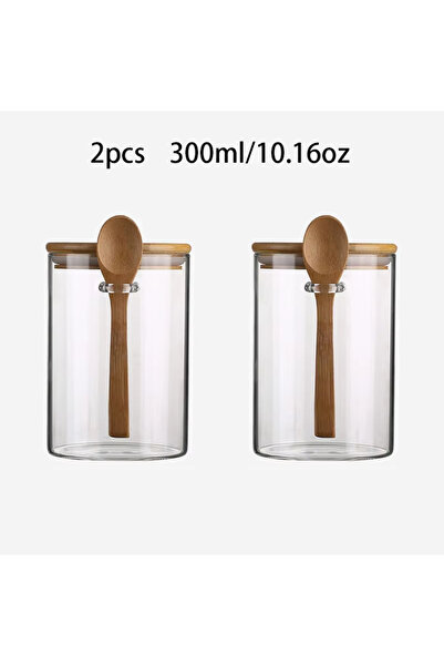 Choice قطعتان من برطمان الحلوى سعة 300 مل، برطمان البسكويت، برطمان تخزين زجاج...