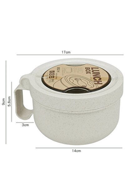Choice Wheat color 850ml Microwave Soup Bowl with Lid and Handle Food-Grade P...