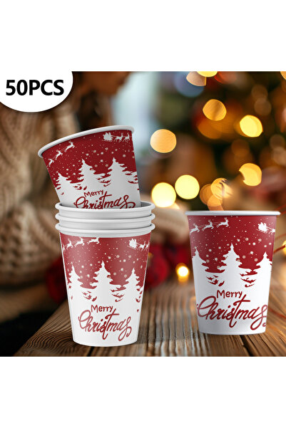 Choice 50 قطعة، أكواب ورقية للاستخدام مرة واحدة، حمراء، 50 قطعة، أكواب صديقة ...